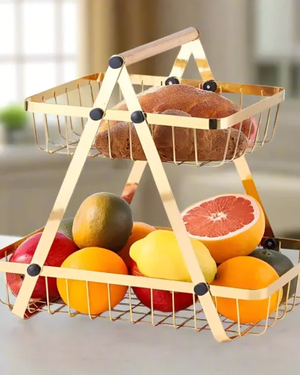 Golden Fruit Display Stand