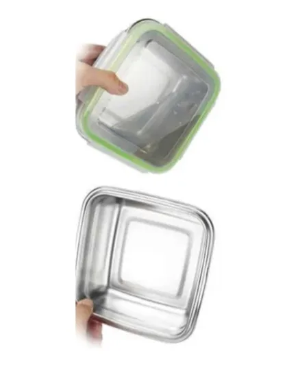 Stainless Steel Square Container, 2400ml for Food Storage