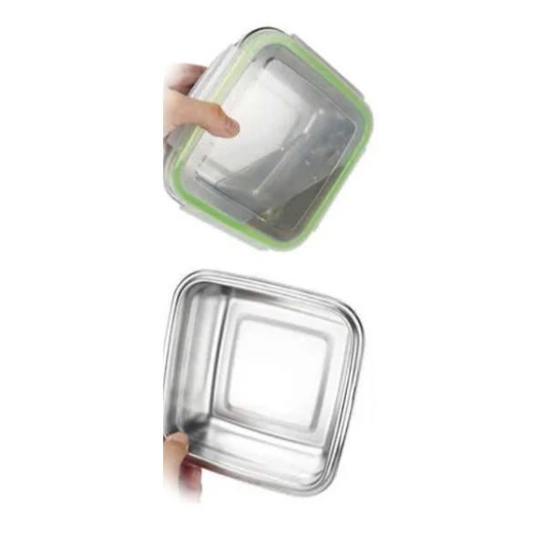 Stainless Steel Square Container, 2400ml for Food Storage Stainless Steel Square Container, 2400ml for Food Storage - Image 2