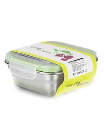 Stainless Steel Square Container, 2400ml for Food Storage