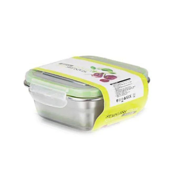 Stainless Steel Square Container, 2400ml for Food Storage