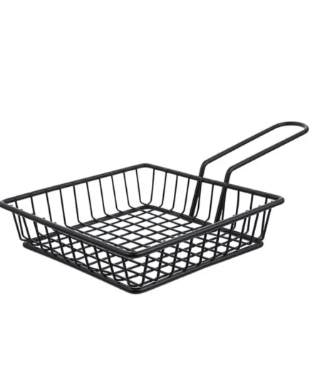 Black Metal Fry Basket for Cooking