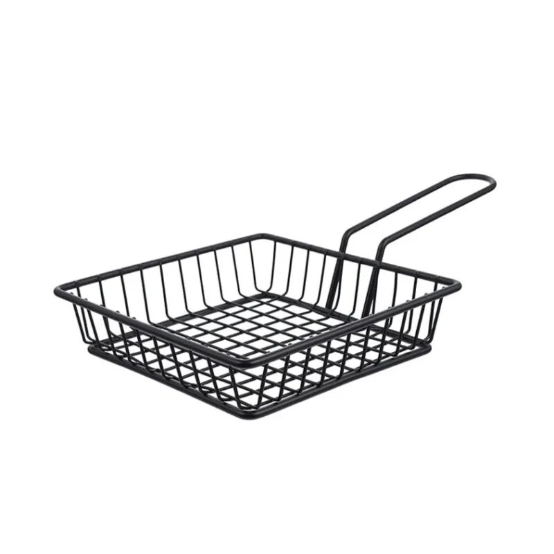 Black Metal Fry Basket for Cooking