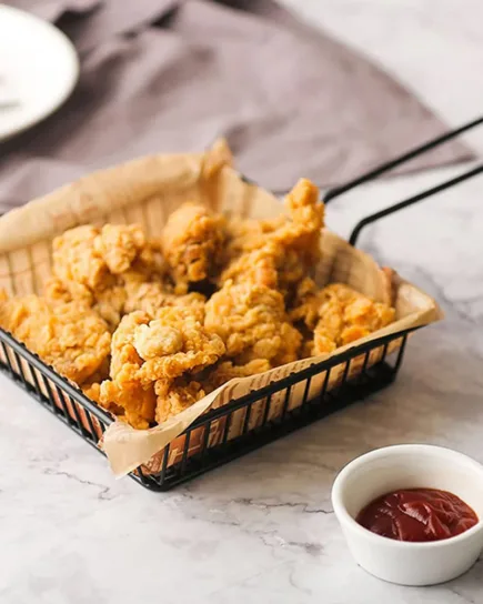 Black Metal Fry Basket for Cooking