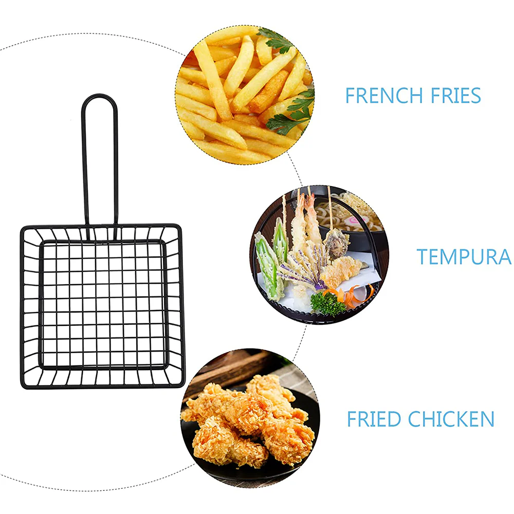 Black Metal Fry Basket for Cooking Black Metal Fry Basket for Cooking - Image 3
