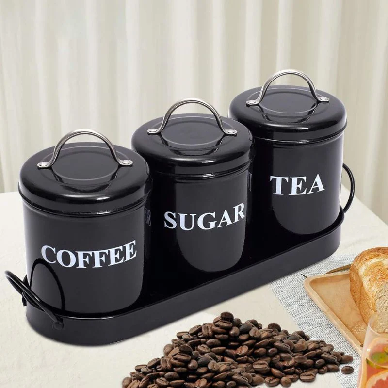 Metal Storage Containers Featuring Black Metal Tray Metal Storage Containers Featuring Black Metal Tray - Image 3