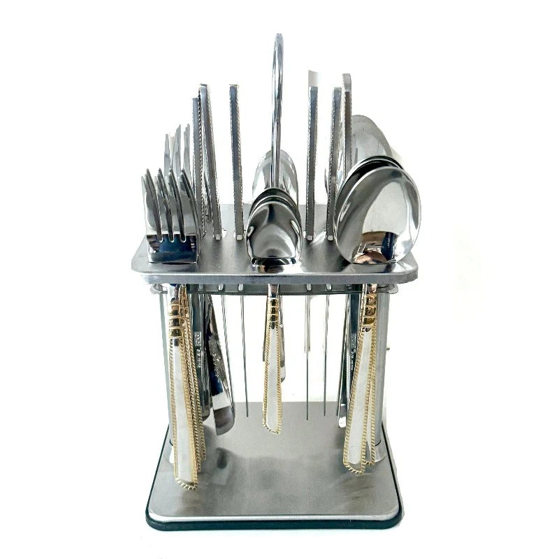 Stainless Steel Cutlery Ensemble with Stand – 24 Pieces Stainless Steel Cutlery Ensemble with Stand – 24 Pieces - Image 2