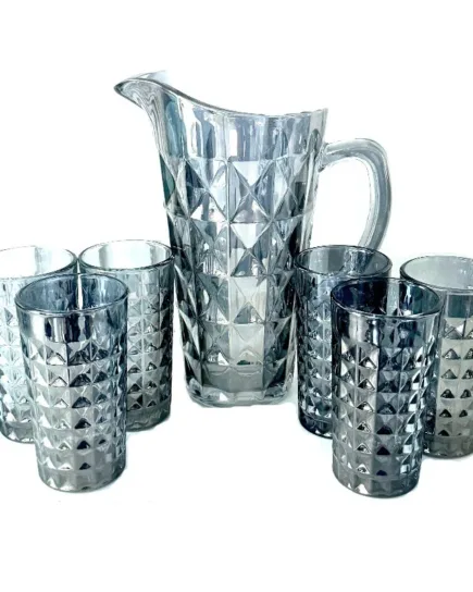 Glass Water Set in Grey (7-Piece Collection)