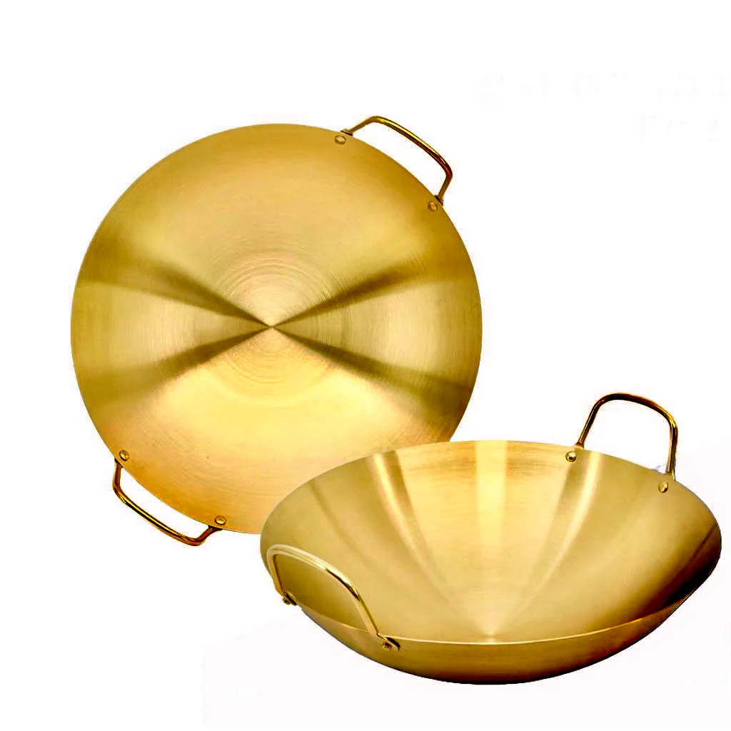 Premium Gold Finish Wok, 30 cm, Made from Stainless Steel Premium Gold Finish Wok, 30 cm, Made from Stainless Steel - Image 3