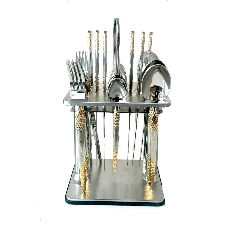 Stainless Steel Cutlery Ensemble with Stand – 24 Pieces Stainless Steel Cutlery Ensemble with Stand – 24 Pieces - Image 2
