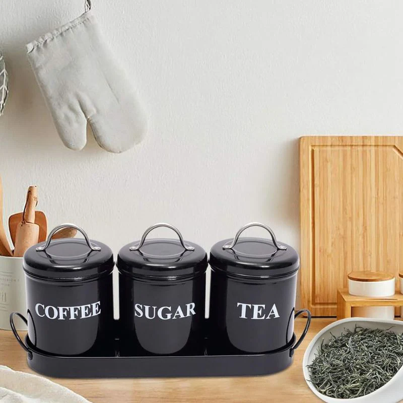 Metal Storage Containers Featuring Black Metal Tray Metal Storage Containers Featuring Black Metal Tray - Image 2