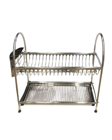 Three-Layered Plate Storage Rack in Stainless Steel