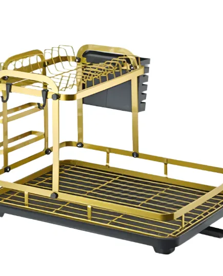 Three-Tier Golden Plate Rack Three-Tier Golden Plate Rack