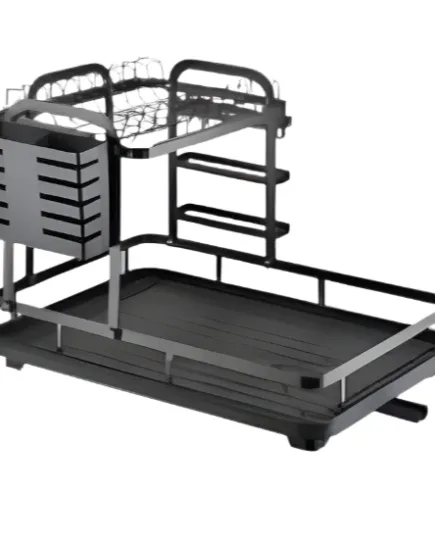 Black Plate Organizer with Two Layers