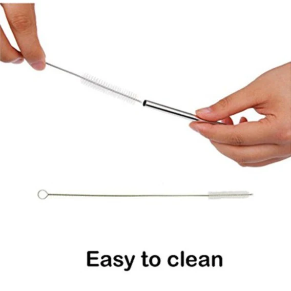 Six Stainless Steel Straws with an Included Cleaning Brush Six Stainless Steel Straws with an Included Cleaning Brush - Image 2