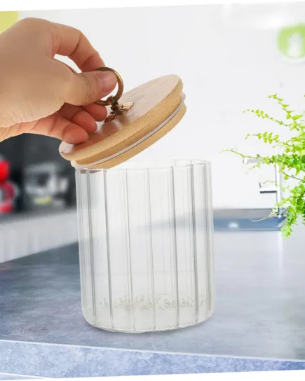 Glass Storage Container 500ml with Bamboo Cover