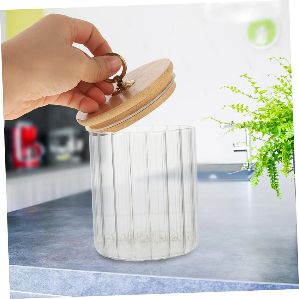 Glass Storage Container 500ml with Bamboo Cover Glass Storage Container 500ml with Bamboo Cover - Image 2