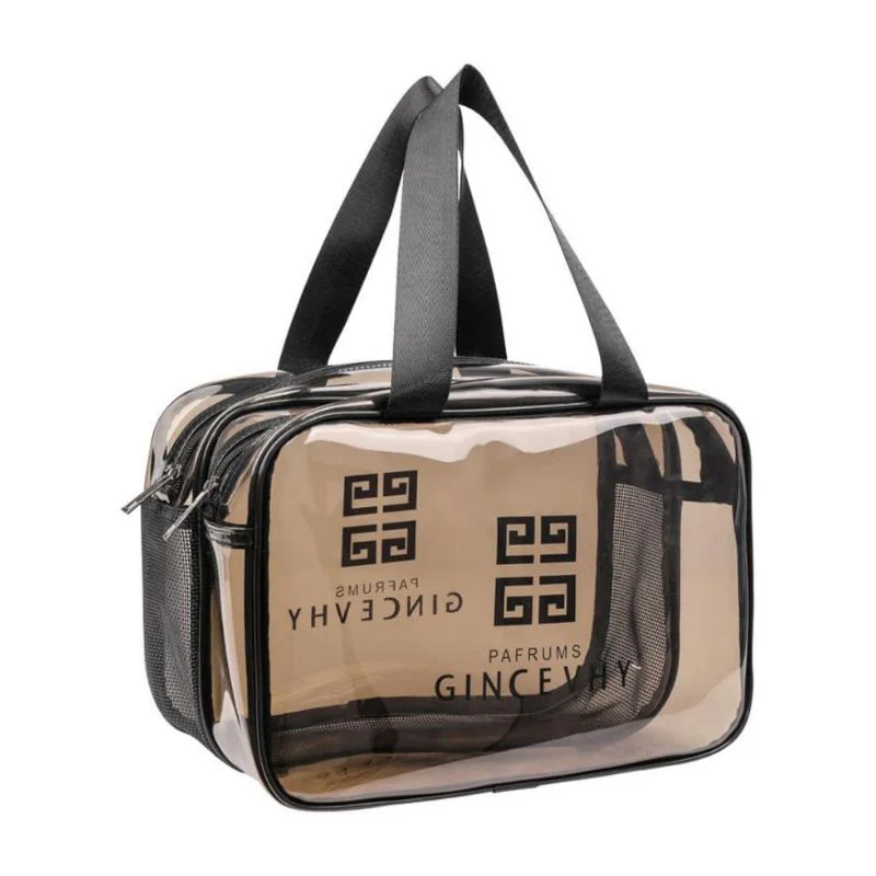 Removable 2-Layer Storage Container for Beans with 6 Compartments and Sealed Cover Matrix Elegant Double-Zip Toiletry Bag