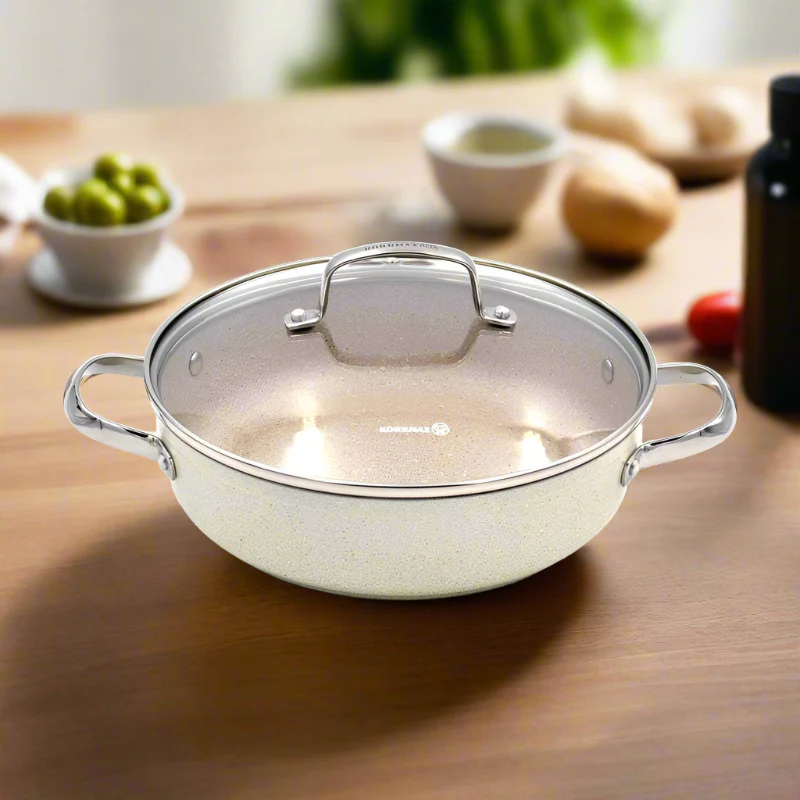 4.0L Korkmaz Granita Aluminum Short Cooking Pot 4.0L Korkmaz Granita Aluminum Short Cooking Pot - Image 2