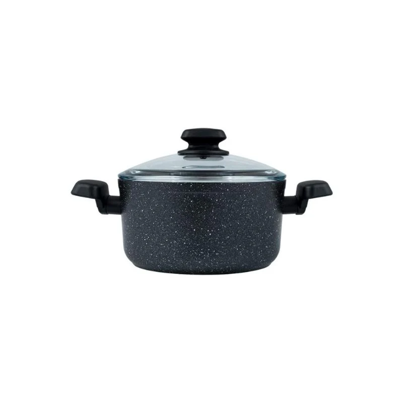 Oval Stainless Steel Platter with Gold Plating, 39 cm 3.0 Liter Korkmaz Ornella Aluminum Cookware with Glass Cover