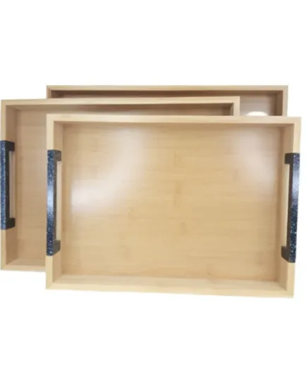 Collection of 3 Solid Wooden Serving Trays