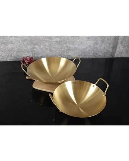 Premium Gold Finish Wok, 30 cm, Made from Stainless Steel