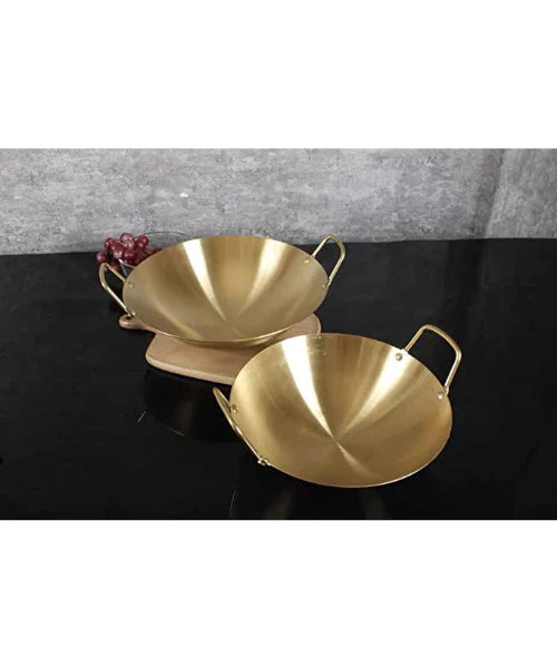 Premium Gold Finish Wok, 30 cm, Made from Stainless Steel Premium Gold Finish Wok, 30 cm, Made from Stainless Steel - Image 2