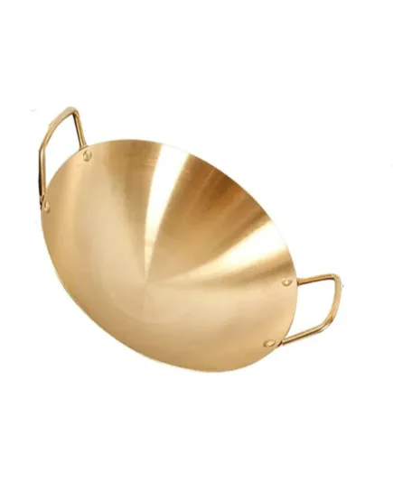 Premium Gold Finish Wok, 22 cm, Made from Stainless Steel