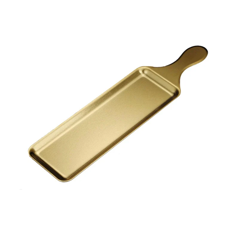 Octagonal Serving Tray in 10.5cm Gold-Plated Stainless Steel Gold-Plated Stainless Steel Serving Platter, 33 cm in Diameter