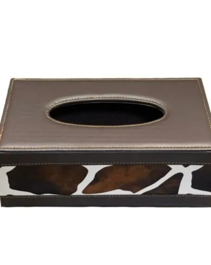Tissue Box Wrapped in Cheetah-Print Leather