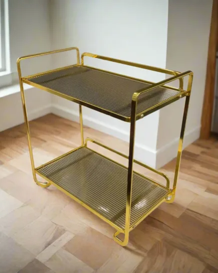 Luxurious Golden Metal Vanity Stand (Square)