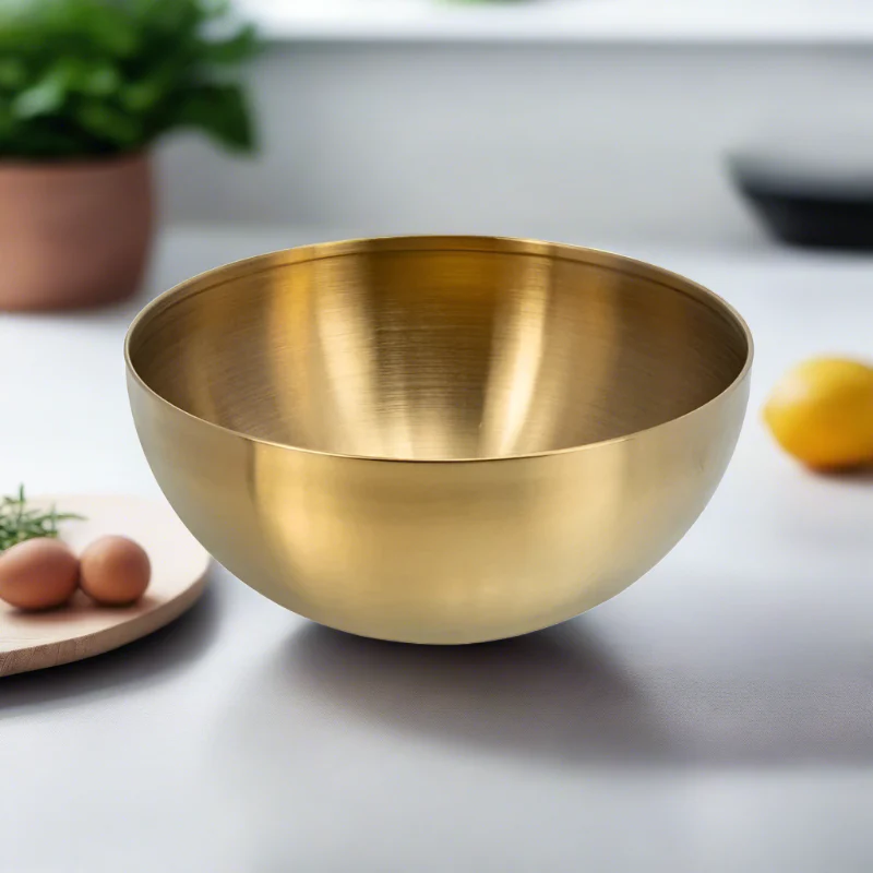 Stainless Steel Mixing and Serving Bowl – 20cm with Luxurious Gold Finish Stainless Steel Mixing and Serving Bowl - 20cm with Luxurious Gold Finish - Image 2