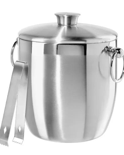 Elegant 2-Liter Ice Bucket with Serving Tongs