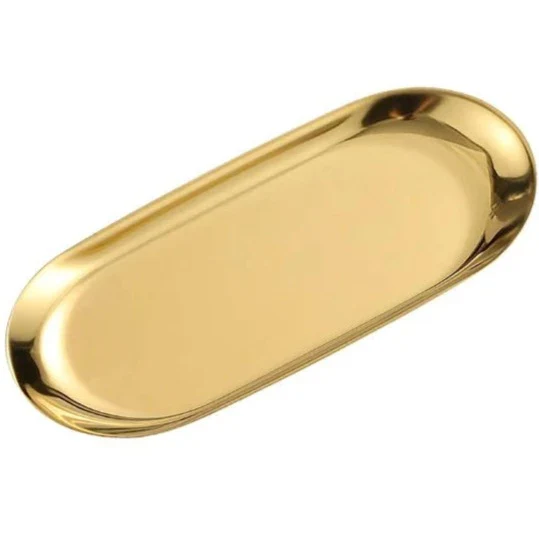 Premium Gold-Plated Serving Tray, 30 cm, in Stainless Steel Premium Gold-Plated Serving Tray, 30 cm, in Stainless Steel - Image 2