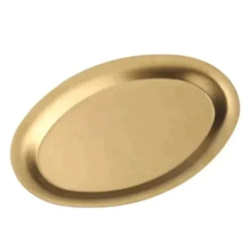 11 cm Tray Made of Gold-Plated Stainless Steel Oval Stainless Steel Platter with Gold Plating, 39 cm