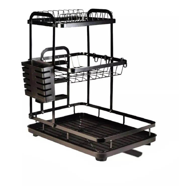 Three-Tier Black Plate Rack Three-Tier Black Plate Rack