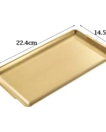 Small Gold Plated Rectangle Tray Made of Stainless Steel