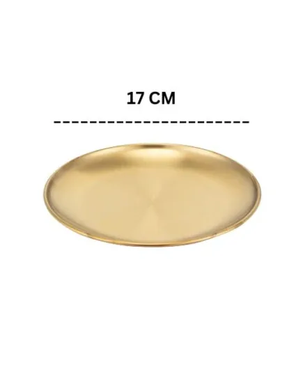 Elegant 17 cm Gold-Plated Stainless Steel Plate
