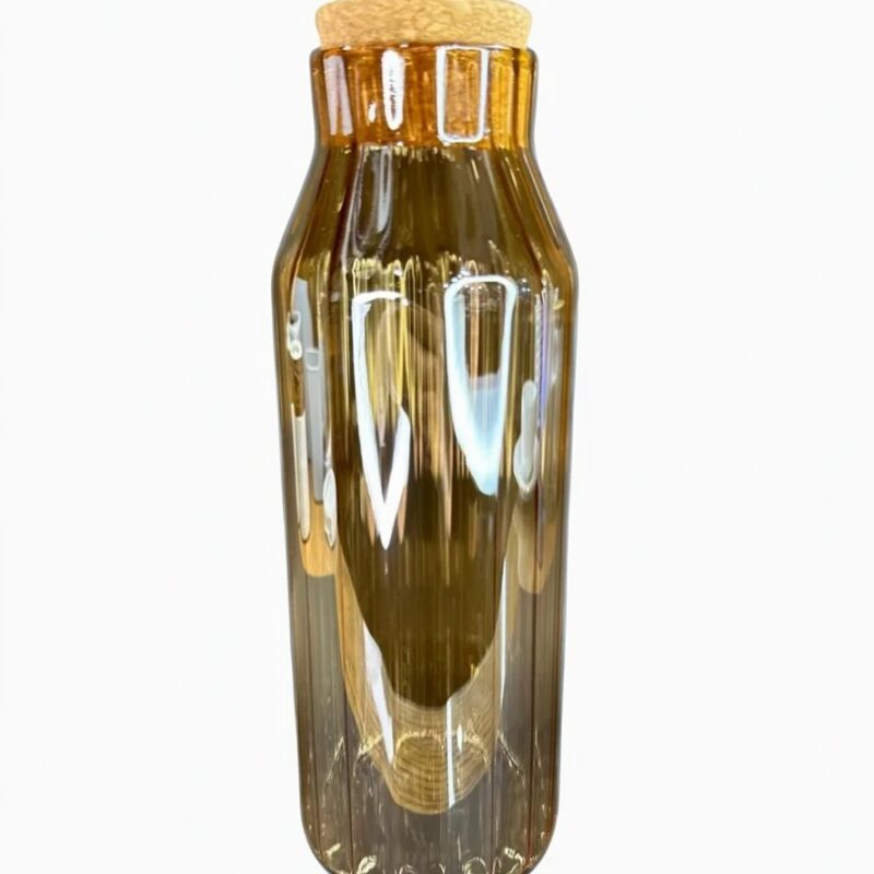 Stanley 550ml Coffee Mug with Heat Retention Cap Amber Glass Bottle with Ribbed Design and Cork Stopper