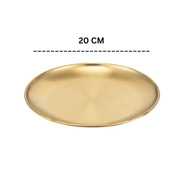 Elegant Gold-Plated Stainless Steel Plate – 23cm Elegant Gold-Plated Stainless Steel Plate - 20cm