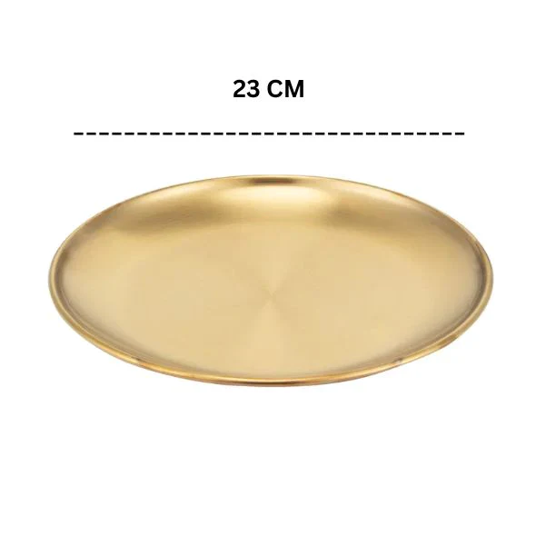 Elegant 17 cm Gold-Plated Stainless Steel Plate Elegant Gold-Plated Stainless Steel Plate - 23cm