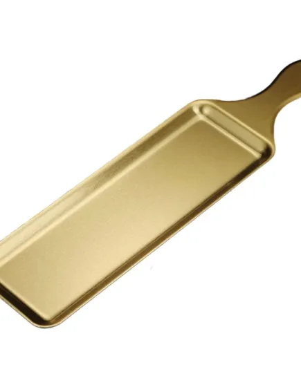 Elegant Stainless Steel Serving Platter with 43 cm Gold Plating