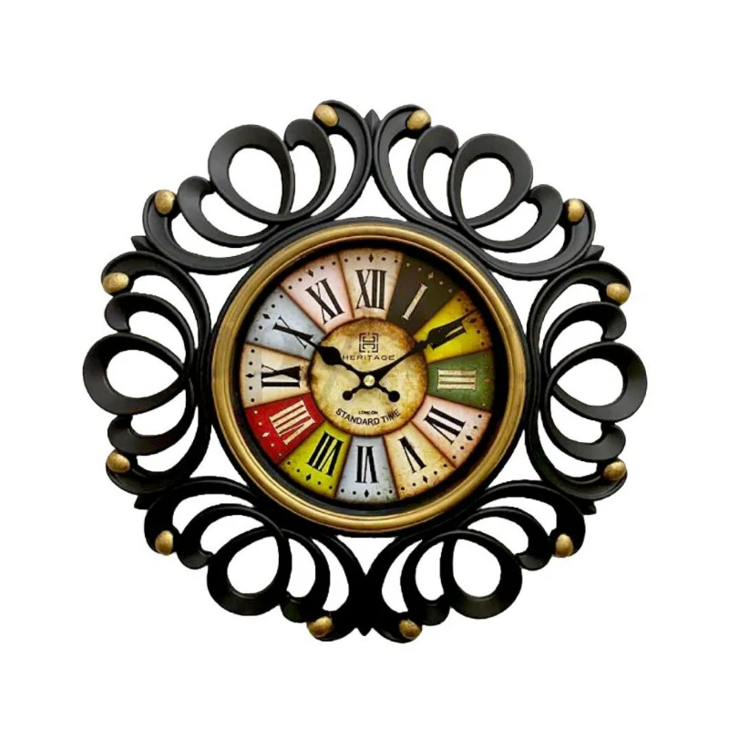 Heritage Ocean Wall Clock with Matt Gold Accents Heritage Flower Wall Clock