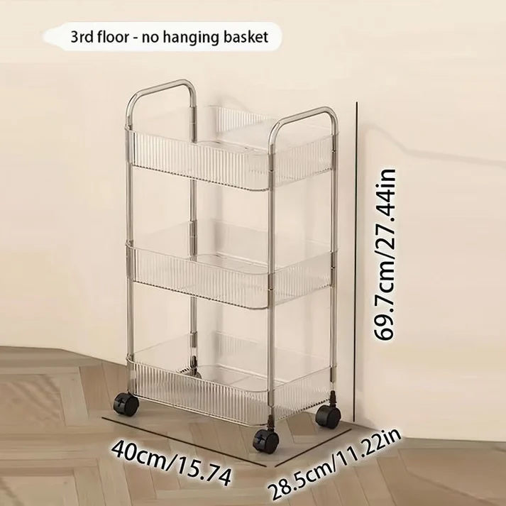 Clear acrylic multi-functional trolley