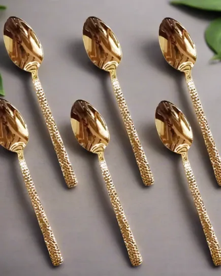 6-Piece Luxurious Gold Tea Spoons