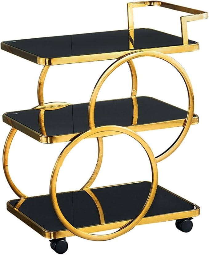 Trolley 3-Tier Metal Serving Trolley with Gold Trolley 3-Tier Metal Serving Trolley with Gold