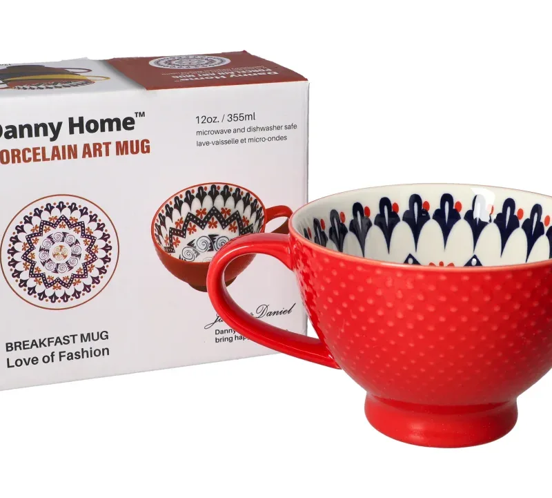 Santorini Ceramic Breakfast Mug Bahamas Breakfast Art Mug