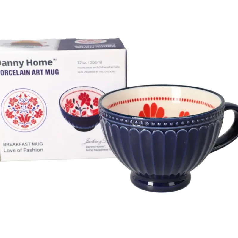 White Ceramic Mug 350ml Impression Breakfast Art Mug