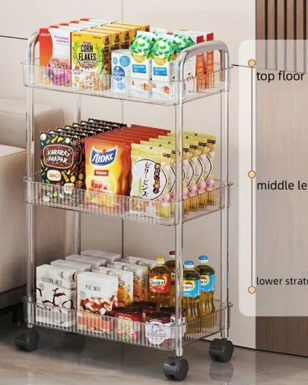 Clear acrylic multi-functional trolley