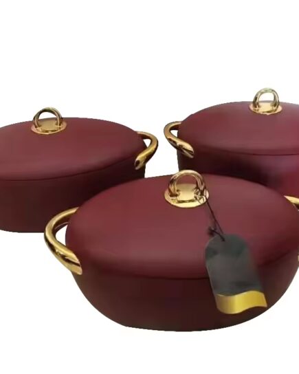 Set of 3 Hotpots in Elegant red and Gold
